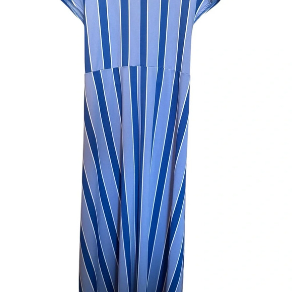 Eloquii Blue Faux Wrap Tie Front Maxi Dress - Picture 8 of 15